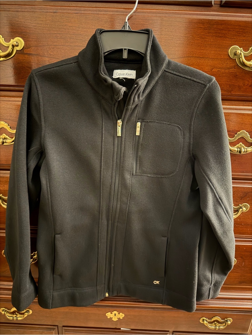 Calvin Klein Womens Black Full-Zip Jacket